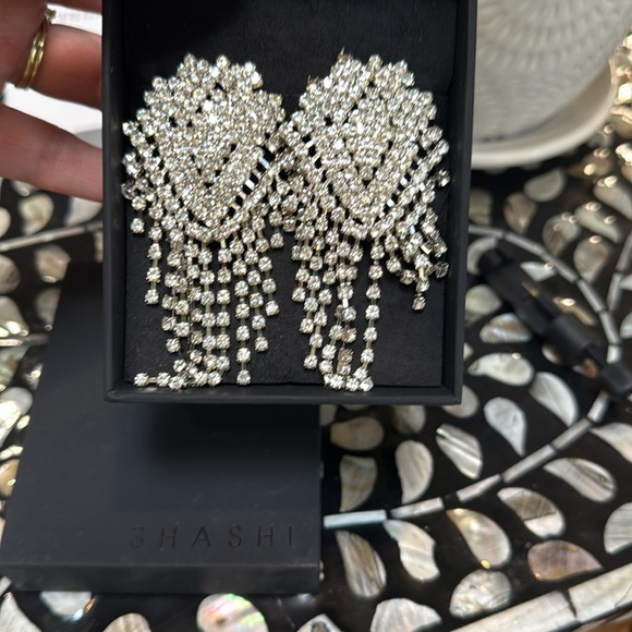 Shashi rhinestone drop earrings - Picture 5 of 5